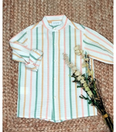 CAMISA PEKIN RAYAS MULTICOLOR TARTALETA